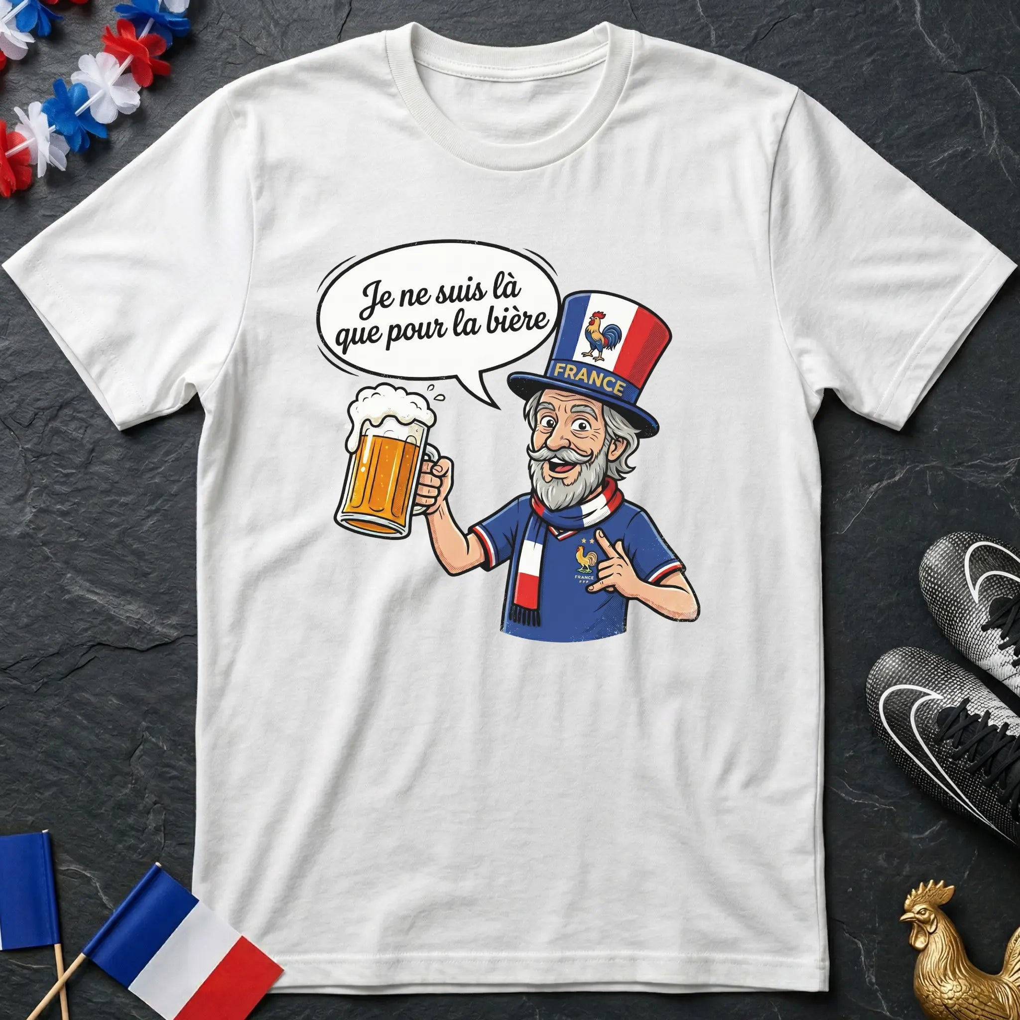 Je Ne Suis Là Que Pour La Bière France Fan Humour T-Shirt Coupe du Monde