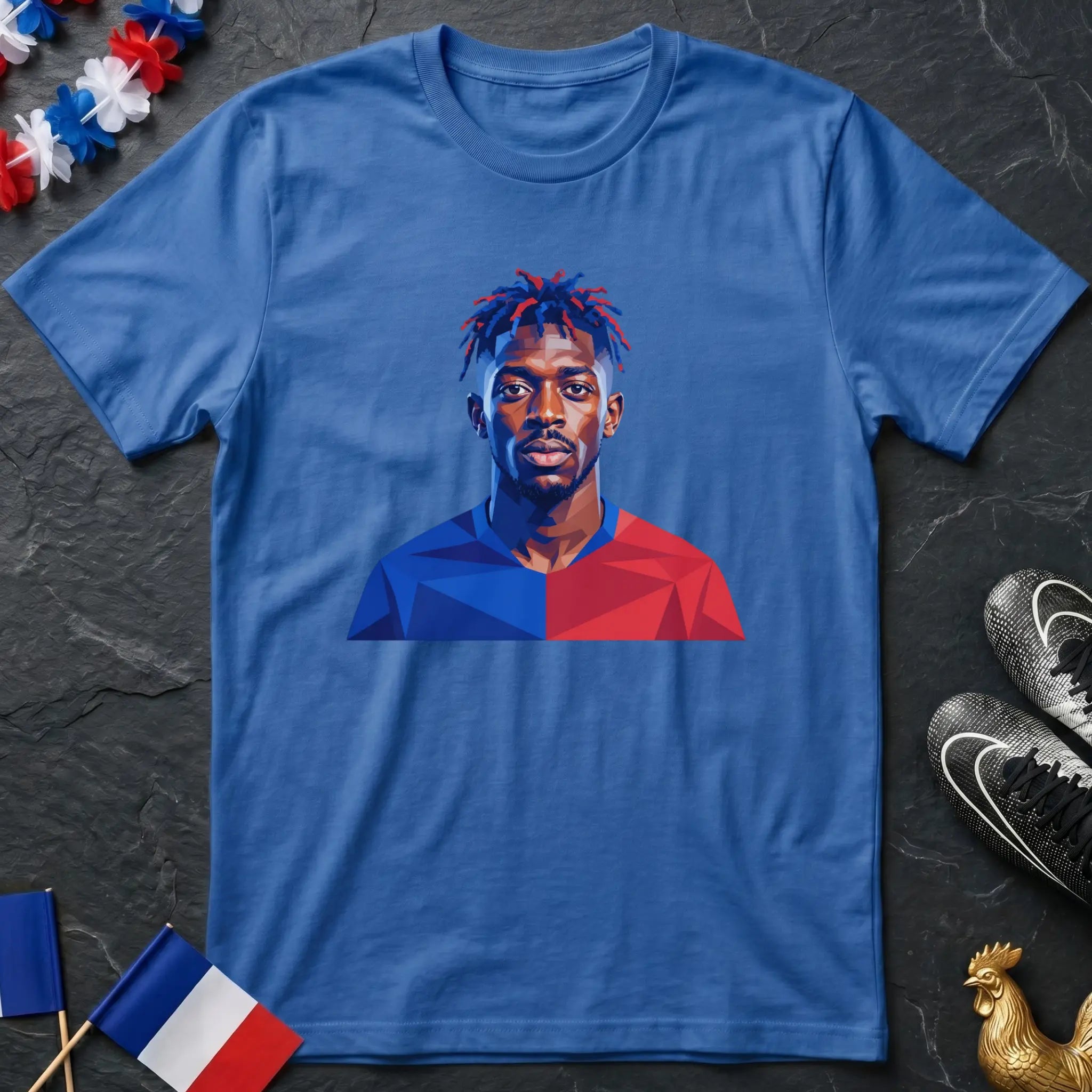 Ousmane Dembélé Portrait Low Poly T-Shirt Coupe du Monde
