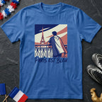Paris est Bleu Joueur Cape Drapeau France Tour Eiffel T-Shirt Coupe du Monde